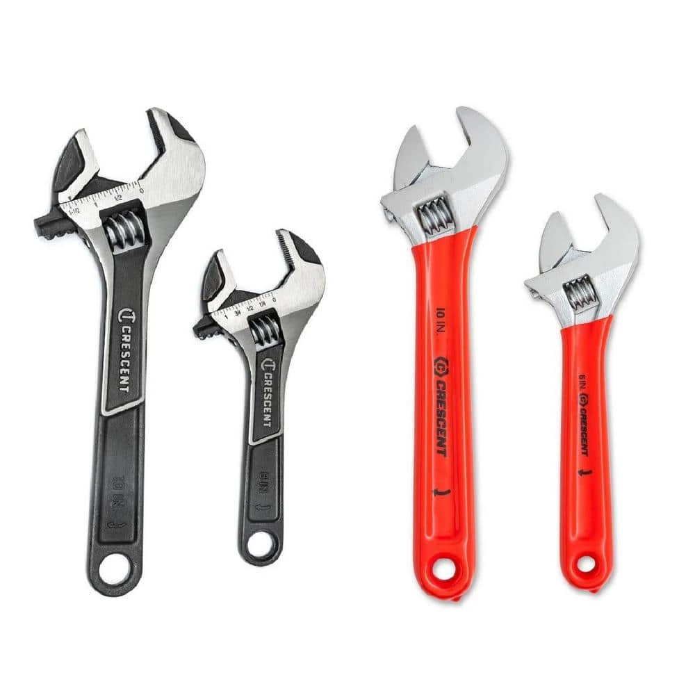 6 in. and 10 in. Wide and Normal Jaw Adjustable Wrench Set (4-Piece) by Crescent 3 6 in. and 10 in. Wide and Normal Jaw Adjustable Wrench Set (4-Piece) by Crescent