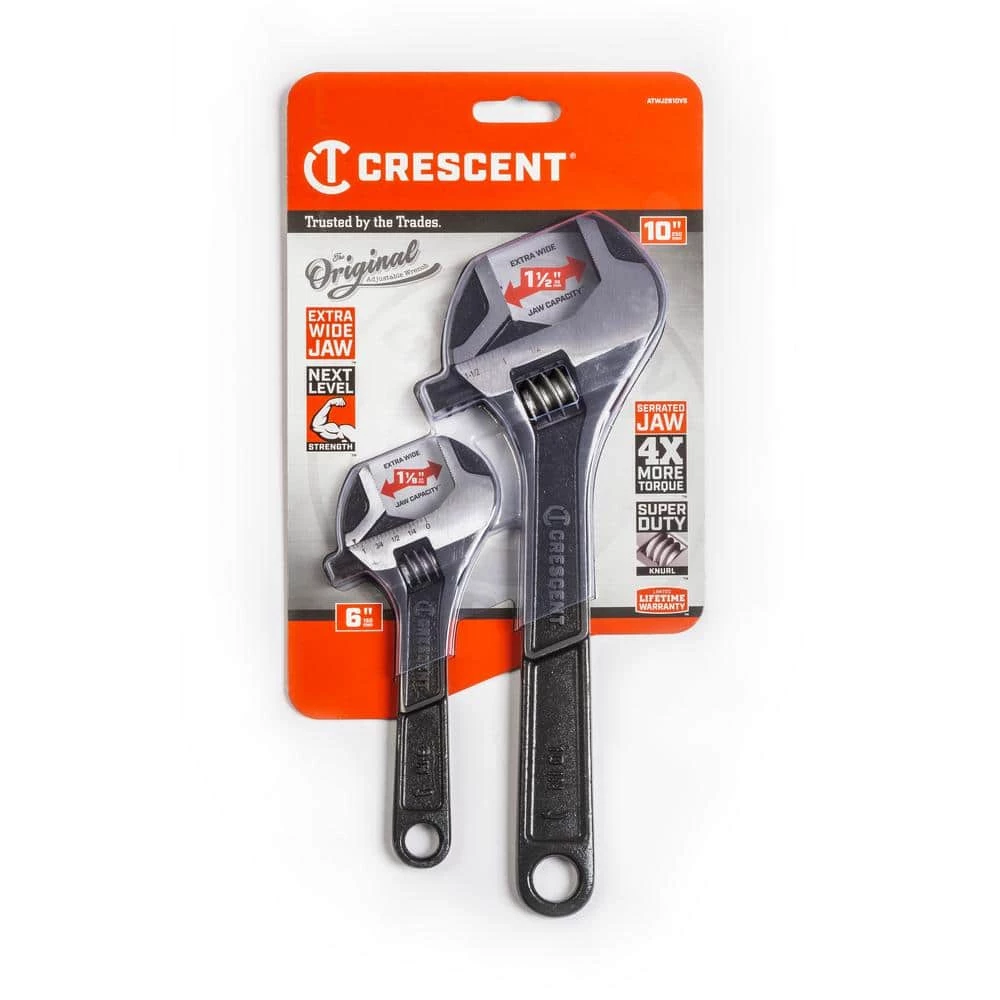 6 in. and 10 in. Wide and Normal Jaw Adjustable Wrench Set (4-Piece) by Crescent 4 6 in. and 10 in. Wide and Normal Jaw Adjustable Wrench Set (4-Piece) by Crescent - Image 2