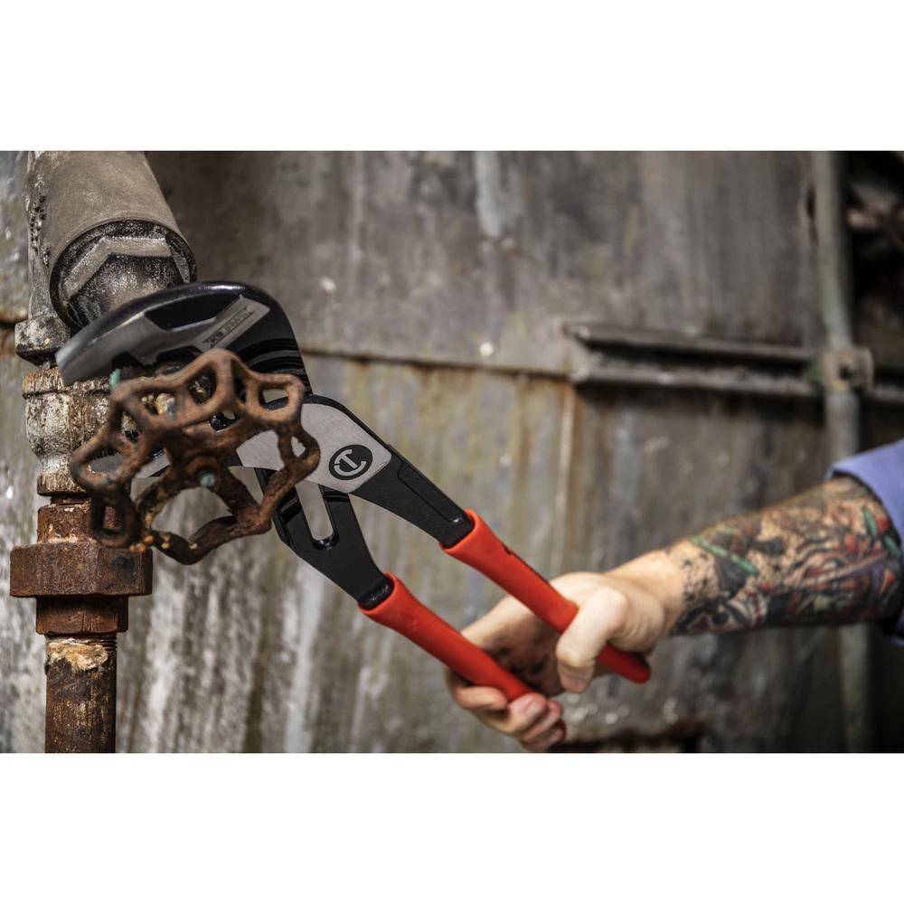 Z2 K9 12 in. V-Jaw Tongue and Groove Dipped Grip Pliers With K9 Angle Access Jaws by Crescent 7 Z2 K9 12 in. V-Jaw Tongue and Groove Dipped Grip Pliers With K9 Angle Access Jaws by Crescent - Image 5