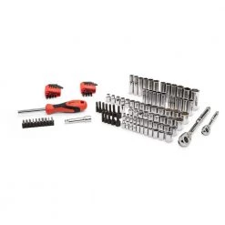 121-Piece 1/4 in. and 3/8 in. Drive 6 and 12 Point Stand ard and Deep SAE/Metric Mechanics Tool Set by Crescent