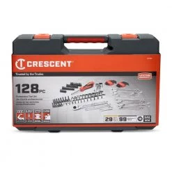 128-Piece 3/8 in. Drive 12 Point Stand ard SAE/Metric Mechanics Tool Set by Crescent -Cheap Crescent Store crescent mechanics tool sets ctk128c 4f 1000