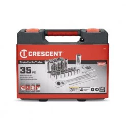 35-Piece 3/8 in. Drive 6 and 12 Point Stand ard and Deep SAE/Metric Mechanics Tool Set by Crescent -Cheap Crescent Store crescent mechanics tool sets ctk35 1f 1000