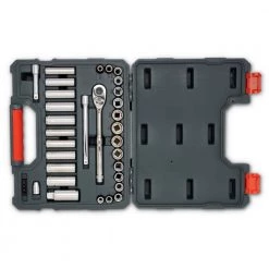 35-Piece 3/8 in. Drive 6 and 12 Point Stand ard and Deep SAE/Metric Mechanics Tool Set by Crescent -Cheap Crescent Store crescent mechanics tool sets ctk35 4f 1000