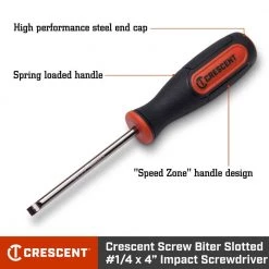 Screw Biter 1/4 in. x 4 in. Slotted Dual Material Extraction Screwdriver by Crescent -Cheap Crescent Store crescent specialty hand tools cimsdsl 1f 1000