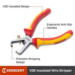 6 in. Wire Stripper VDE Plier by Crescent -Cheap Crescent Store crescent wire strippers 6wsvde 4f 1000